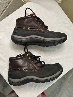 Sperry Brown and Black Waterproof Leather Lace-Up Boots